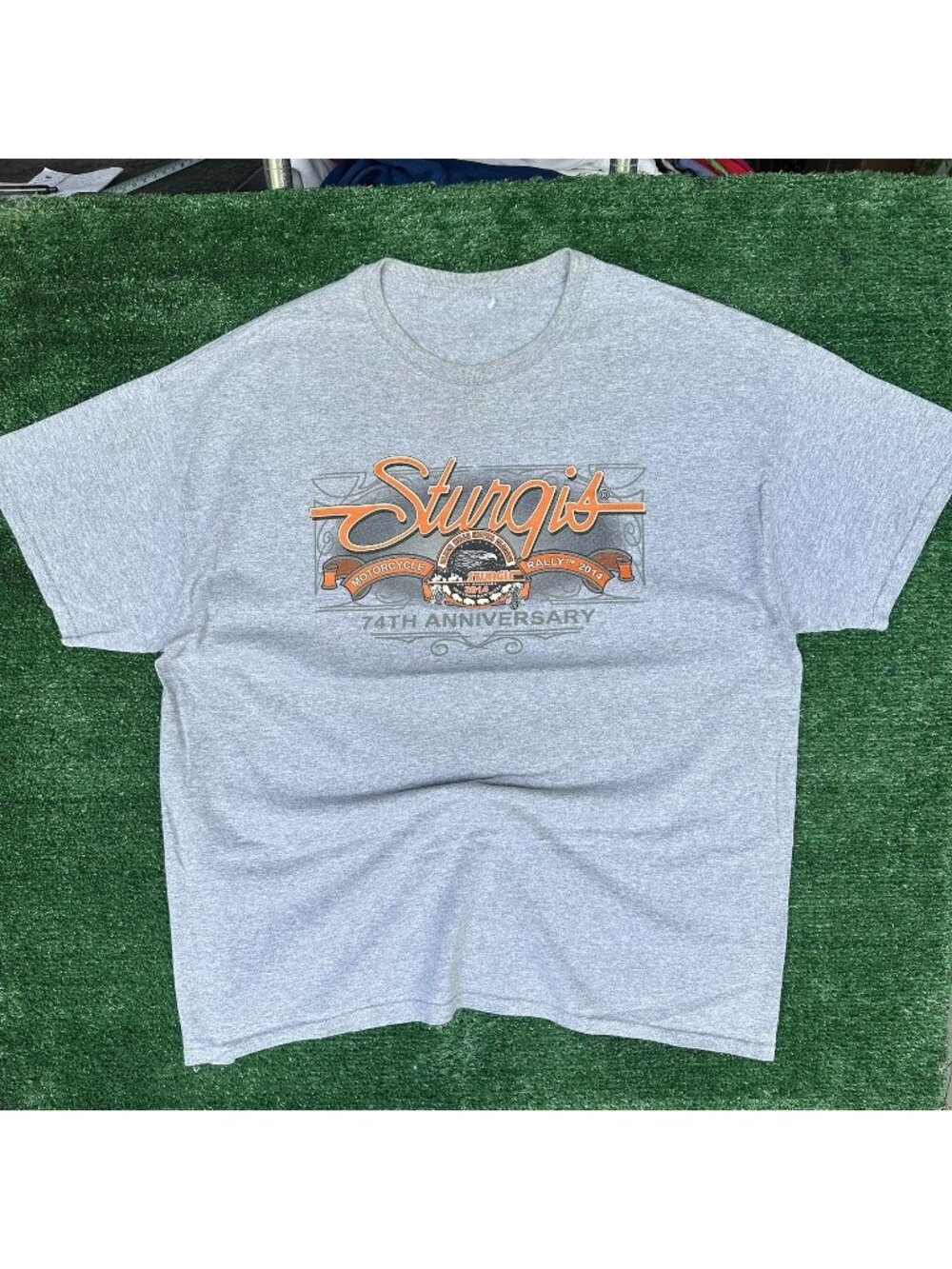Vintage Y2K Sturgis Motorcycle Rally T-Shirt Gray XL Biker 2014 Bike Week Grunge